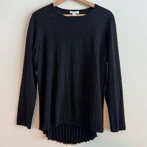 Belford 100% Cashmere Crew Neck Sweater w/rib Pleated Back size large